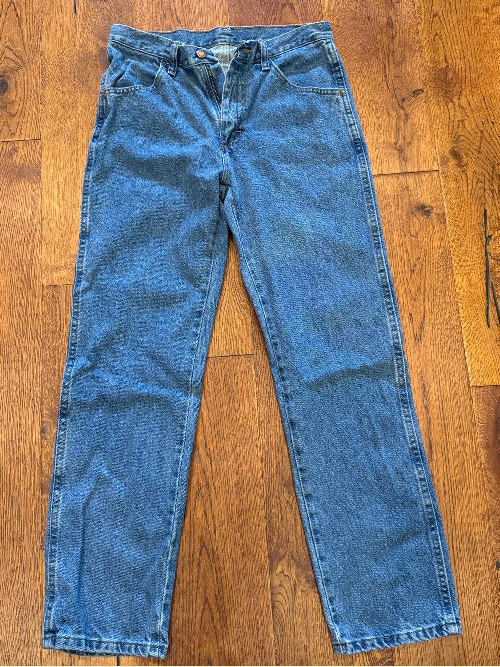 Rustler Men’s 30x30 Blue Denim Jeans Classic Straight Leg 100% Cotton